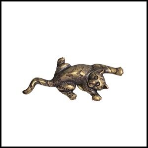 JJ Cat Pin Brooch Vintage Style Animal Lover Gift Jewelry‎ Accessory